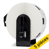 Brother Offre: 5x marque 123encre remplace Brother DK-11218 étiquettes rondes  - blanc DK11218C 650625
